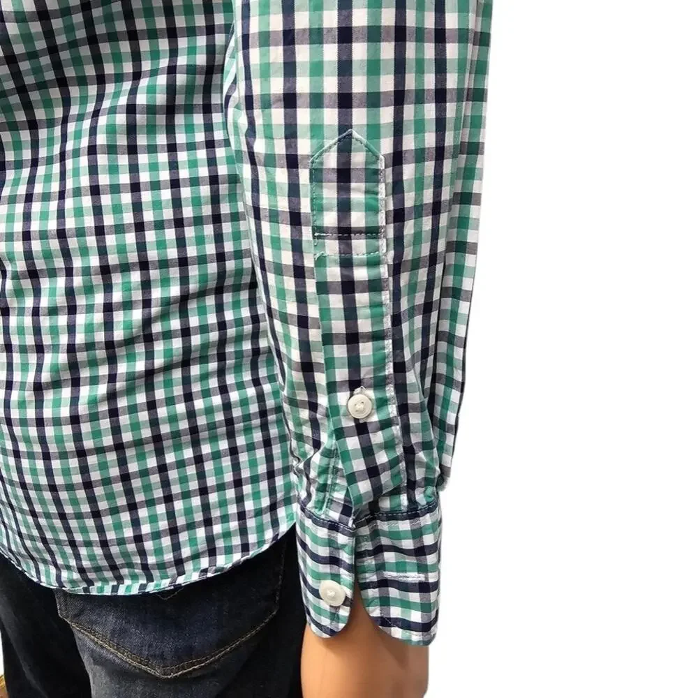 J. Crew Thompson Shirtings Dress Shirt 80's 2-Ply Gingham Check Men S 14-14.5